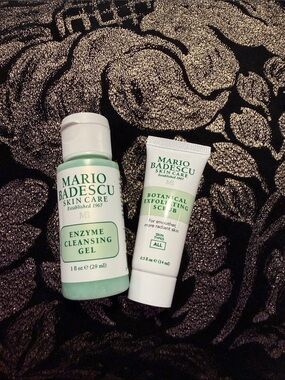 Mario Badescu White Drawstring Pouch with Gold Logo